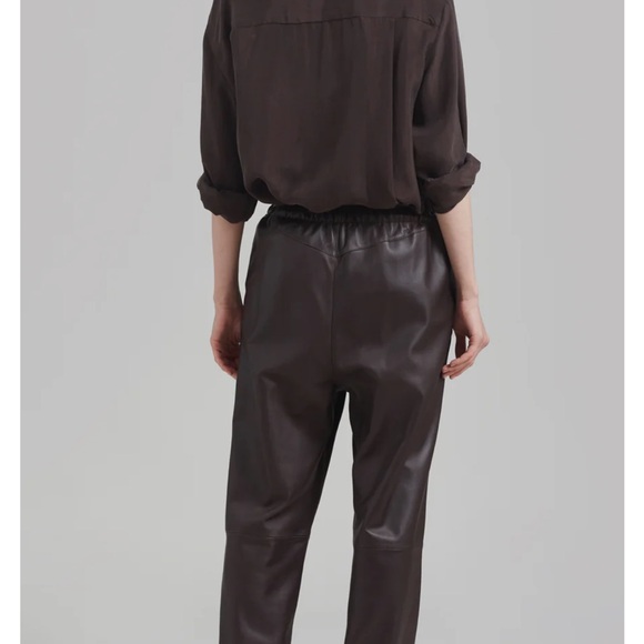 The Frankie Shop Kevin Leather Pants, Brown, NWT, Medium - Picture 2 of 16